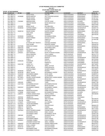 UTTAR PRADESH DELHI EMBARKATION 22-04 ... - Haj Committee