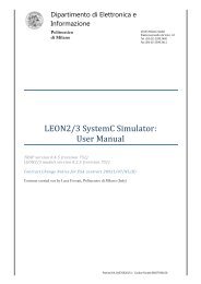 LEON2/3 SystemC Simulator: User Manual - Microelectronics - ESA