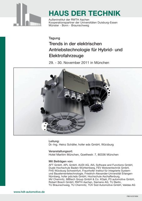 HAUS DER TECHNIK - hofer powertrain GmbH
