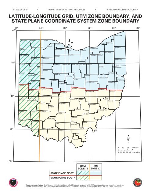 Ohio State Plane Zone Map