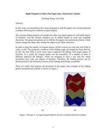 1 Rigid Origami to Fold a Flat Paper into a Patterned ... - OrigamiUSA