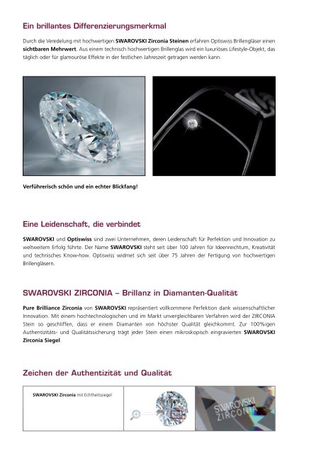 Swarovski Zirconia (PDF) - Optiswiss AG