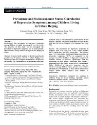 Prevalence and Socioeconomic Status Correlation of Depressive ...