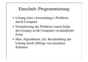 Einschub: Programmierung