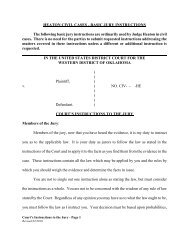 Civil Jury Instructions - Western District of Oklahoma