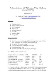 An Introduction to qRT-PCR Assays Using Sybr Green (Using SDS ...