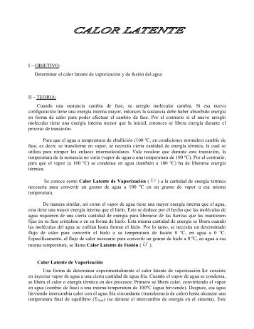 I â OBJETIVO: Determinar el calor latente de vaporizaciÃ³n y de ...