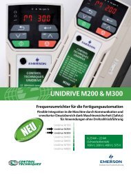 Unidrive M200 und M300 - Control Techniques