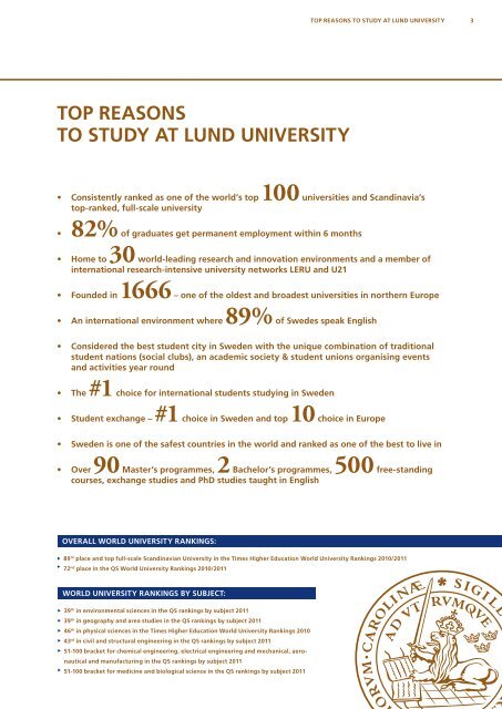 Since 1666 - lund university | sweden international