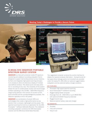 si-8946/sys observer portable spectrum survey system - DRS ...