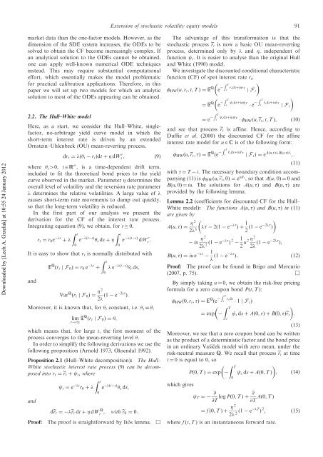 Extension of stochastic volatility models with Hull-White interest rate ...