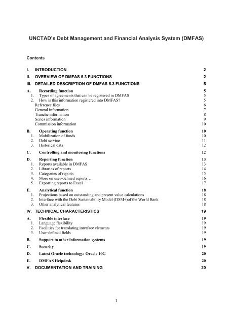 UNCTAD's Debt Management and Financial Analysis System (DMFAS