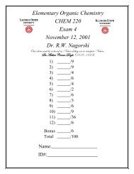 Elementary Organic Chemistry CHEM 220 Exam 4 November 12 ...