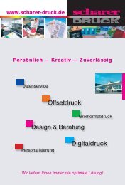 Digitaldruck Offsetdruck Design & Beratung - Scharer-Druck & Medien