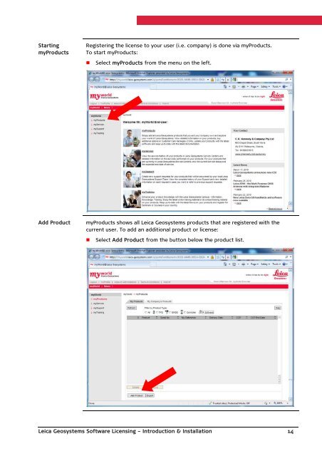 Leica Geosystems Software Licensing Introduction & Installation