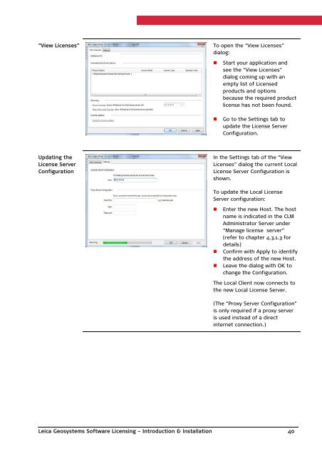 Leica Geosystems Software Licensing Introduction & Installation