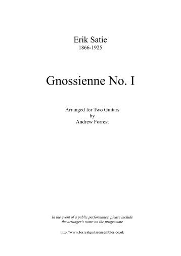Gnossienne No. I - Forrest Guitar Ensembles