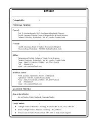 RESUME - Osmania University