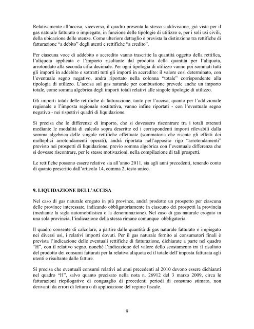 istruzioni per la compilazione della dichiarazione di consumo