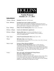 Family Weekend October 19 - 21, 2012 - Hollins University