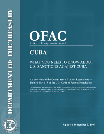 what you need to know about us sanctions against cuba - Office of ...