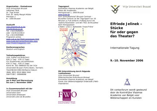 Elfriede Jelinek – Stücke für oder gegen das Theater ...