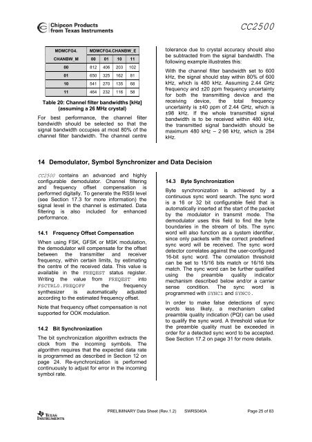 Single-Chip Low Cost Low Power RF-Transceiver (Rev. A)