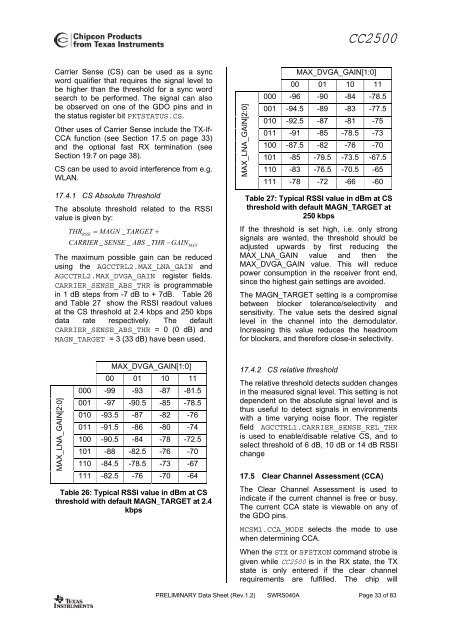 Single-Chip Low Cost Low Power RF-Transceiver (Rev. A)