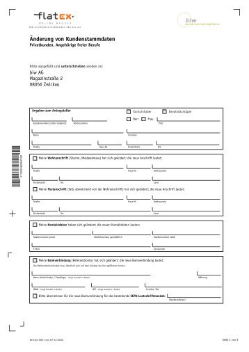 ÃƒÂ„nderung von Kundenstammdaten - biw AG