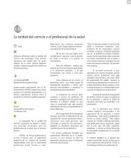 La calidad del servicio y el profesional de la salud - Revista ...