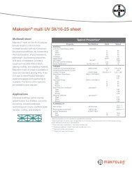 Makrolon® multi UV 3X/16-25 sheet - Sheffield Plastics