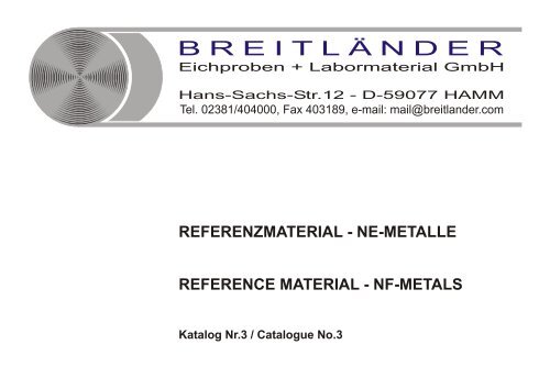 referenzmaterial - ne-metalle reference material - nf-metals