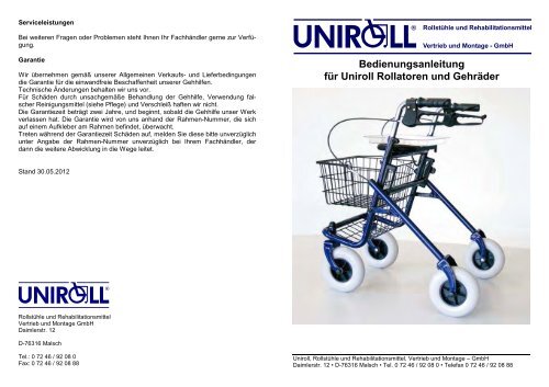 Bedienungsanleitung 6107 Voyager - Uniroll