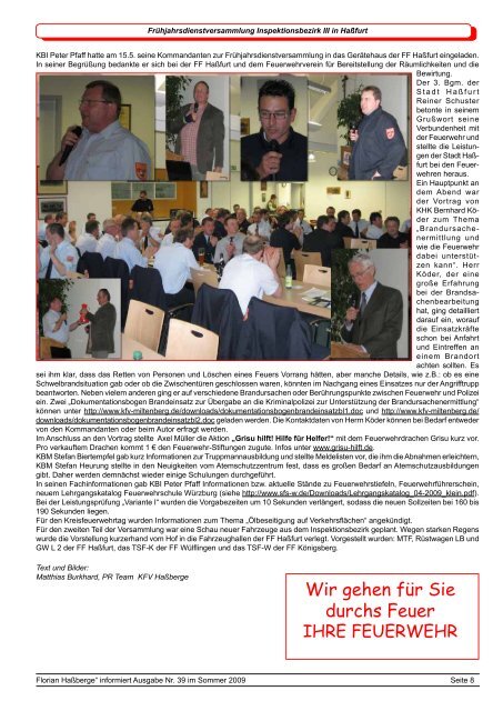 „Florian Haßberge“ informiert - KFV-Haßberge