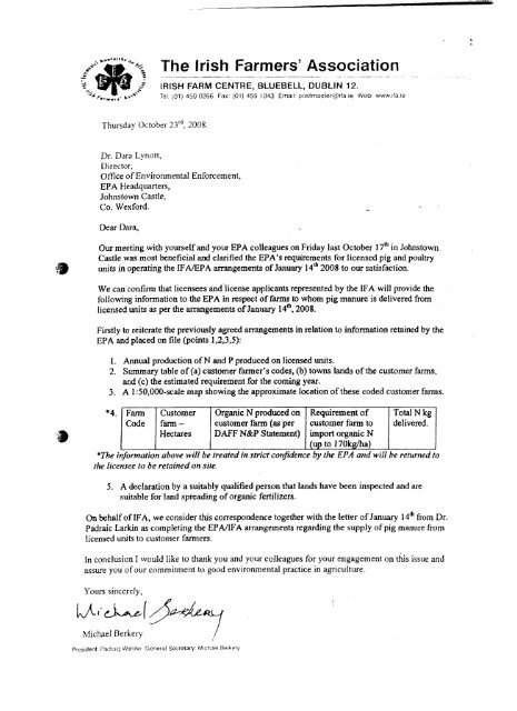 Letter to Applicant - EPA