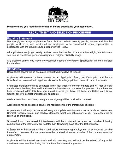 APPLICATION FORM for TEACHING APPOINTMENT - The TES