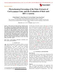 Phytochemical Screening of the Polar Extracts of Carica papaya ...