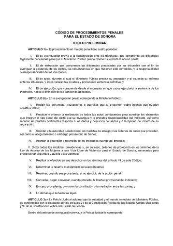 CÃ³digo de Procedimientos Penales - H. Congreso del Estado de ...