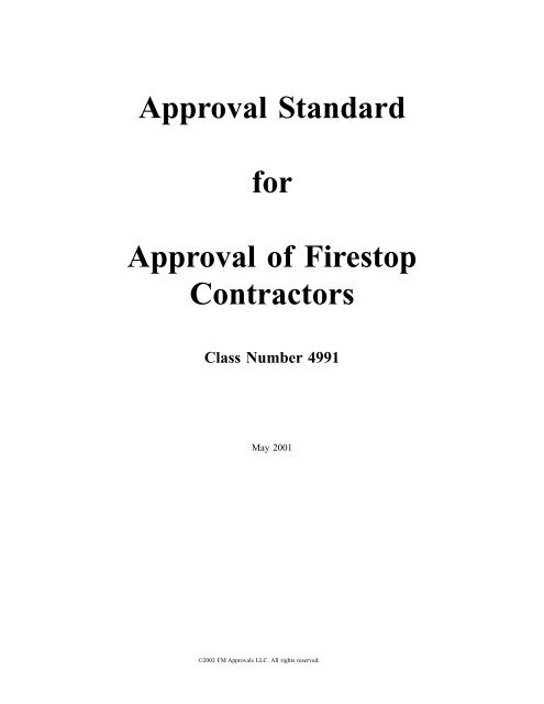 Approval Standard 4991 - FCIA - Firestop Contractors International ...