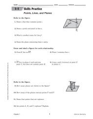 1-1 Skills Practice Points, Lines, and Planes - Mrs. Foy's Classroom