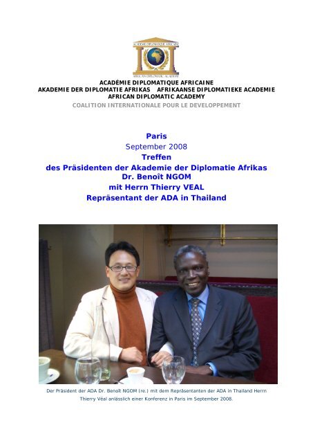 Treffen in Paris - Akademie der Diplomatie Afrikas