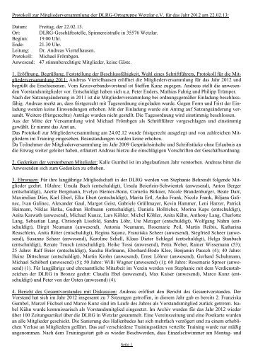 Protokoll 22.02.13 - DLRG-Ortsgruppe Wetzlar eV