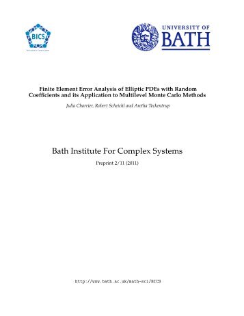Bath Institute For Complex Systems - ENS de Cachan - Antenne de ...