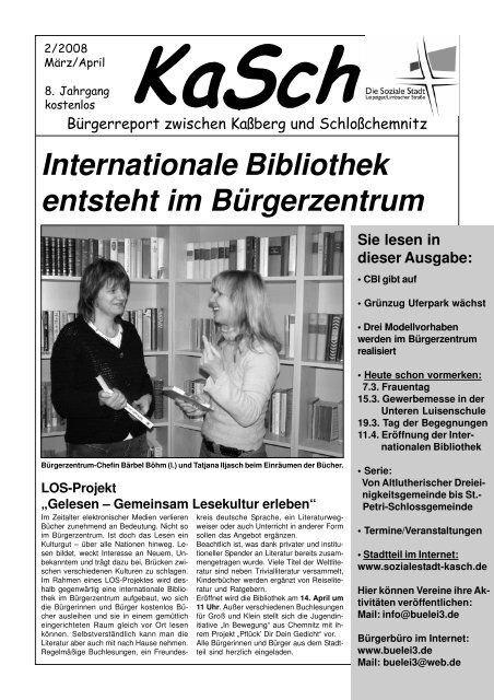 Internationale Bibliothek entsteht im Bürgerzentrum LOS-Projekt