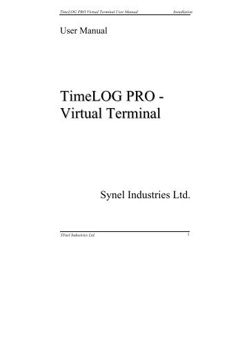 TimeLOG PRO - Virtual Terminal - Synel