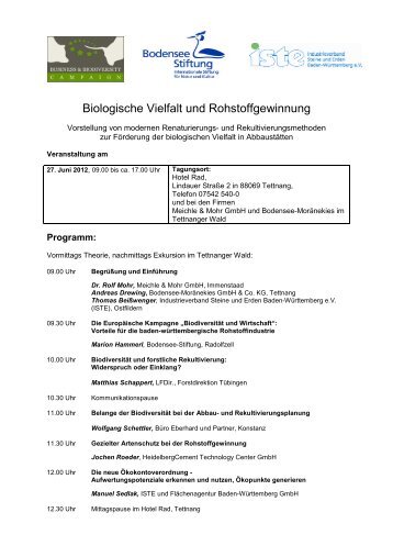 Biologische Vielfalt und Rohstoffgewinnung - the European ...