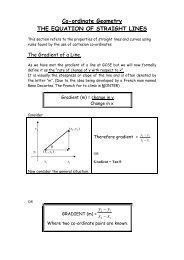 Equation of a Straight Line