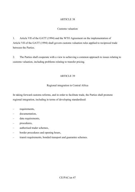 CE/PAC/en 1 INTERIM AGREEMENT WITH A VIEW TO AN ... - WITS