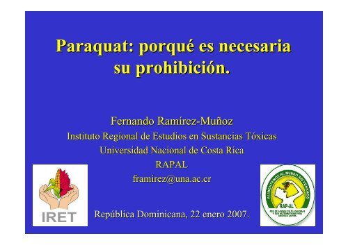 Paraquat: porqué es necesaria su prohibición. - CEDAF