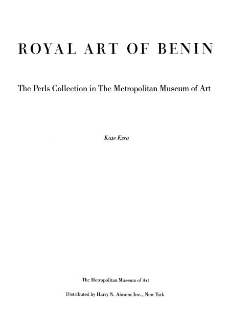 Royal Art of Benin - Metropolitan Museum of Art